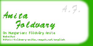 anita foldvary business card